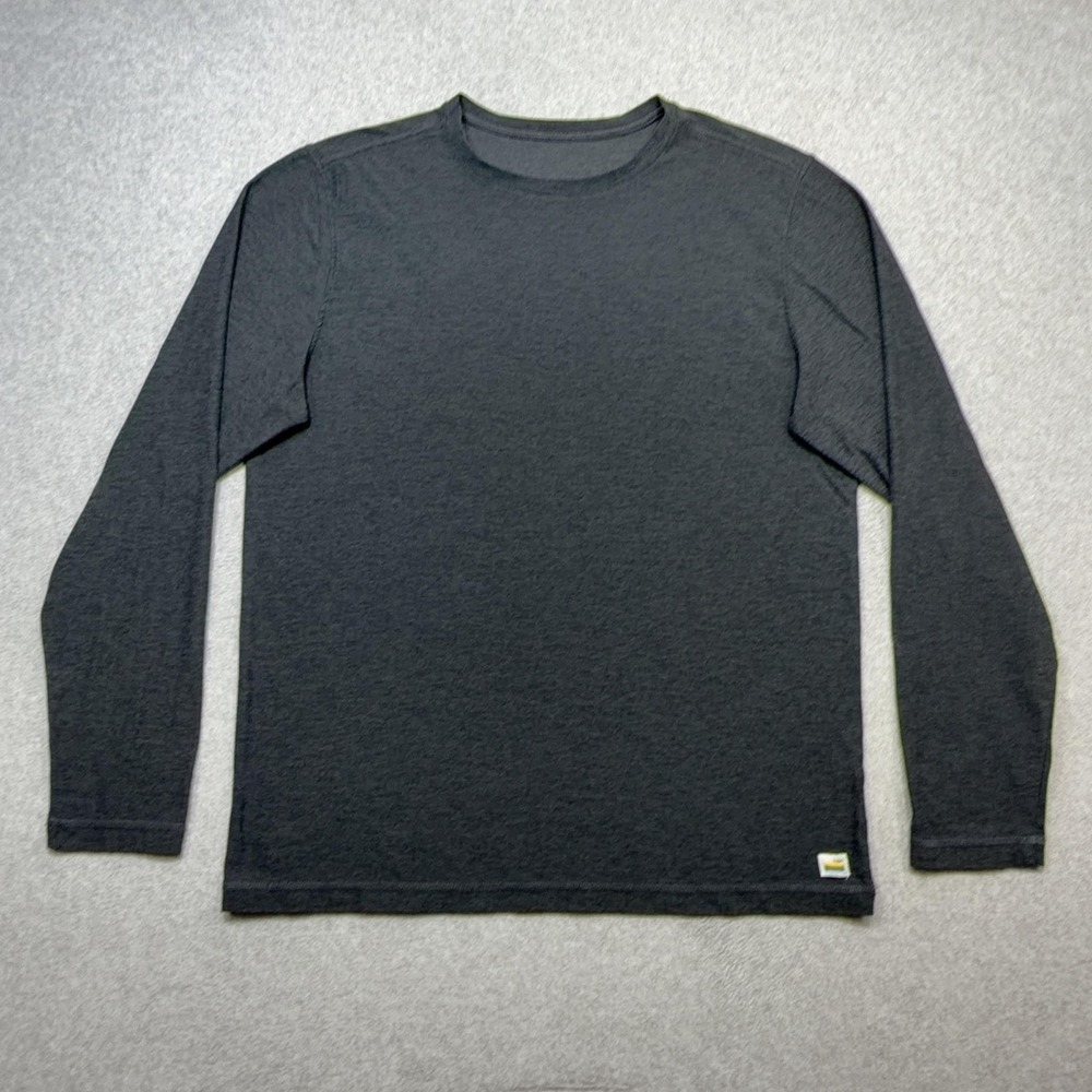 Vuori Strato Tech T Shirt Mens Large Gray Long Sleeve Crewneck Active Casual